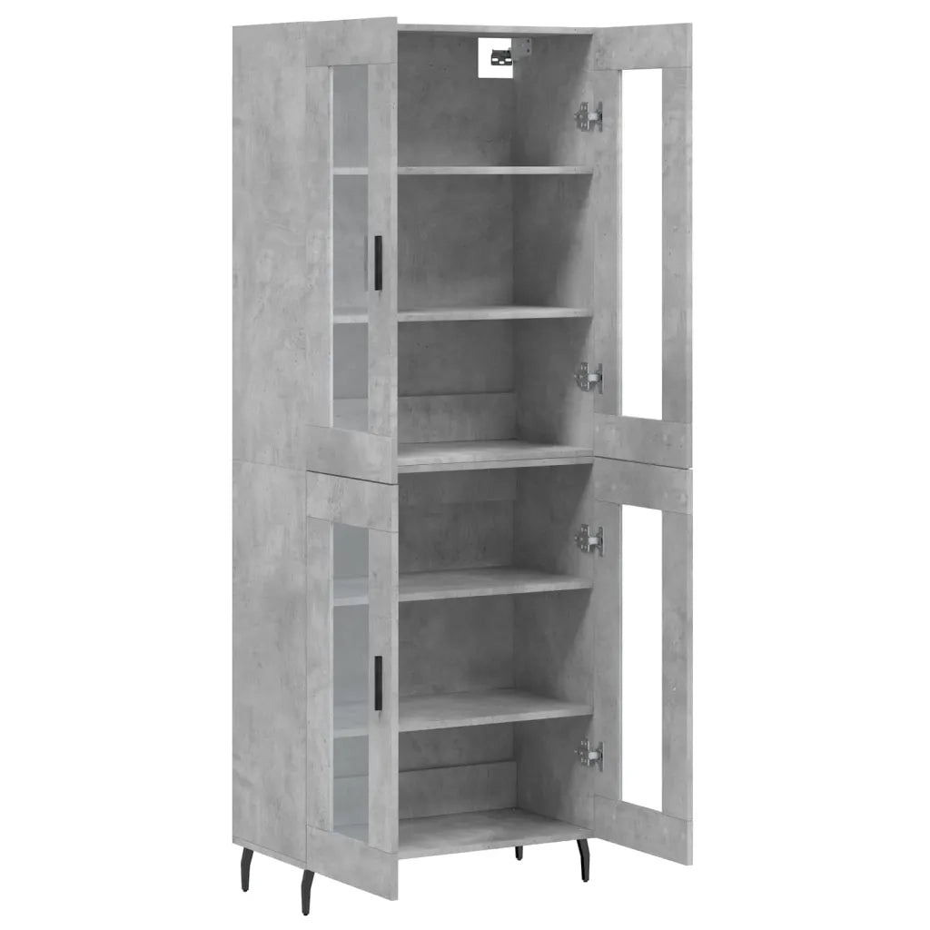 Credenza Grigio Cemento 69,5x34x180 cm in Legno Multistrato 3198293