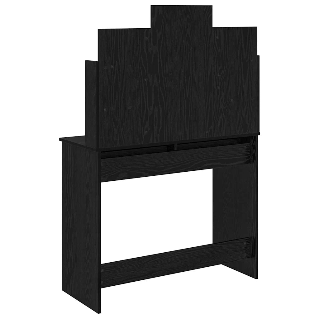 Toilette con Specchio con cassetto Rovere Nero 96 x 39 x 142 cm