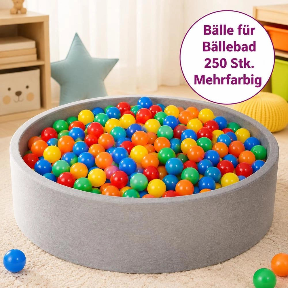 Ball Pit Balls, 250 Pieces, Multicolored