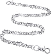 Portafoglio per motociclisti in alluminio pesante con catena di 65 cm - chiusura anti-perdita - accessorio per abbigliamento da motociclista con disegno a filo metallico resistente