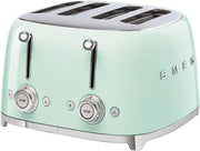 Smeg, tostapane 4x4 tsf03pgeu, 4 scomparti da 36mm, 6 livelli di doratura, funzione riscaldamento, scongelamento e bagel, espulsione automatica pane, 2 cassetti raccoglibriciole, 2000w, verde pastello