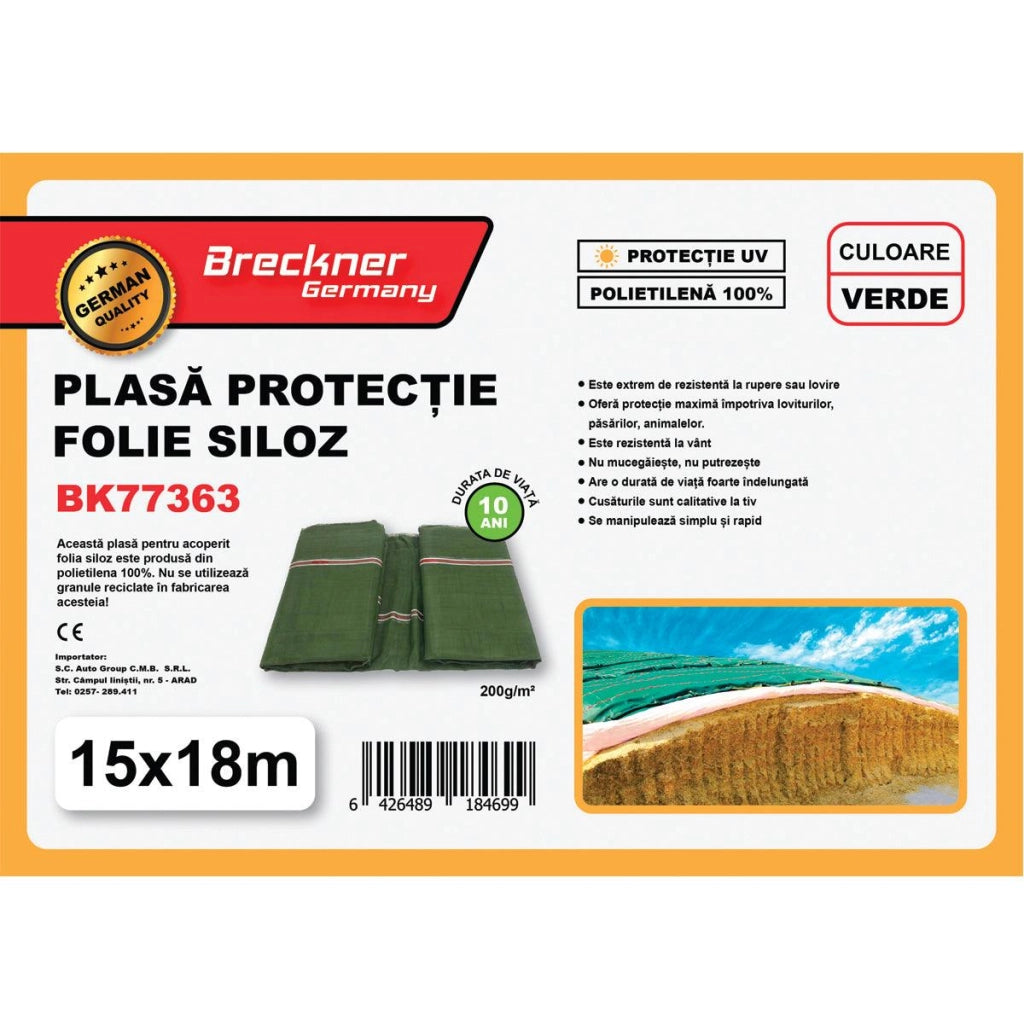 Telone di protezione per insilato 15 x 18 mt. 200gr/m2. Rete di protezione per insilati Rete/copertura di protezione per silo Breckner Germany