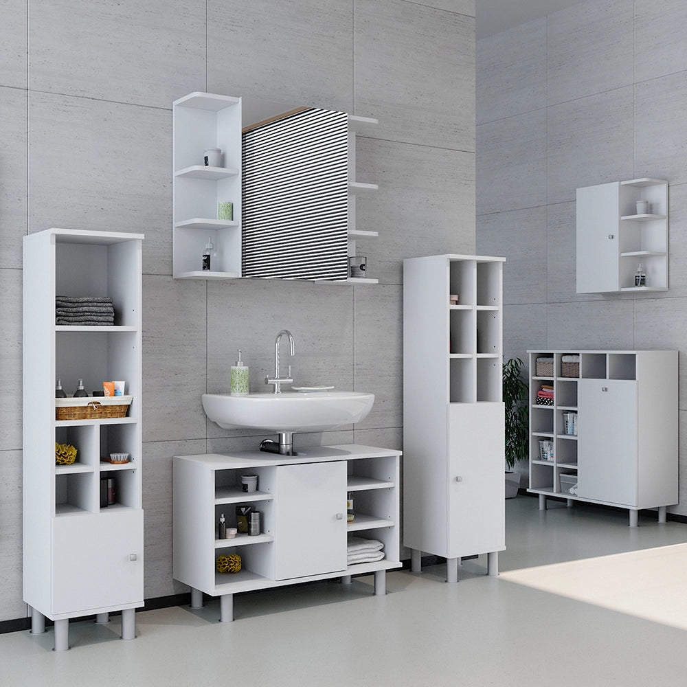 Vicco Set mobili bagno Bianco 2 parti, mobile base 80 cm