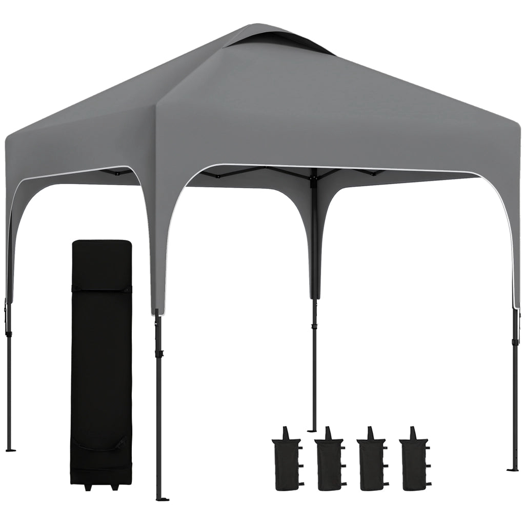 Gazebo da giardino pieghevole ¨C Zephmum ¨C Grigio 2.5x2.5m tessuto Oxford anti-UV