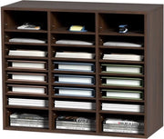 Organizzatore di Carte - 24 Cestelli MDF Cassetto Documenti - Stile Vintage Moka