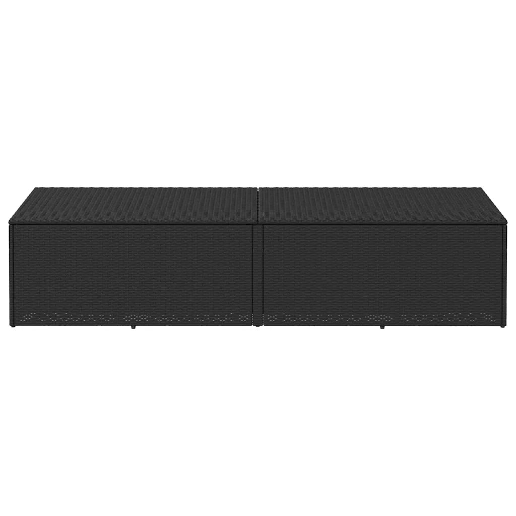Baule da Giardino Nero 220x50x58 cm in Polyrattan