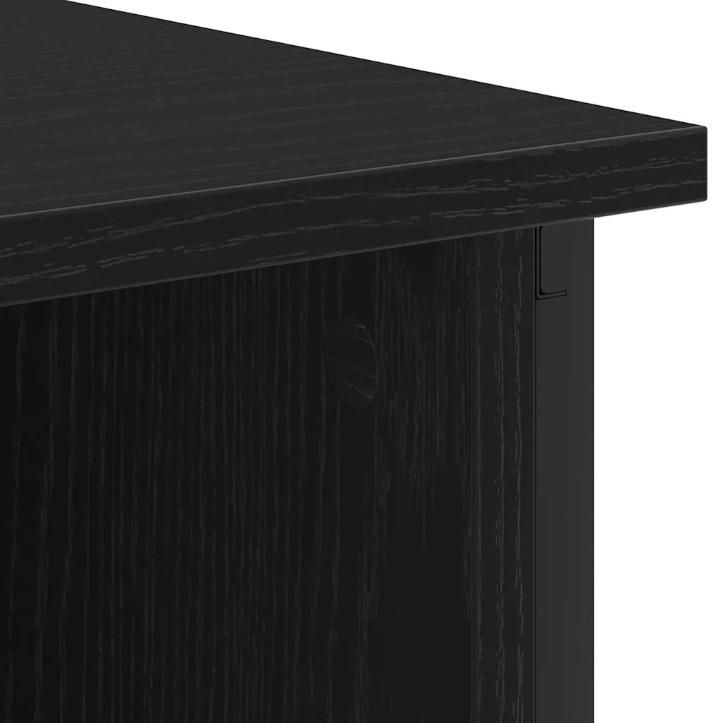Armadio da Notte Rovere Nero 38 x 31 x 61 cm Legno multistrato 859450