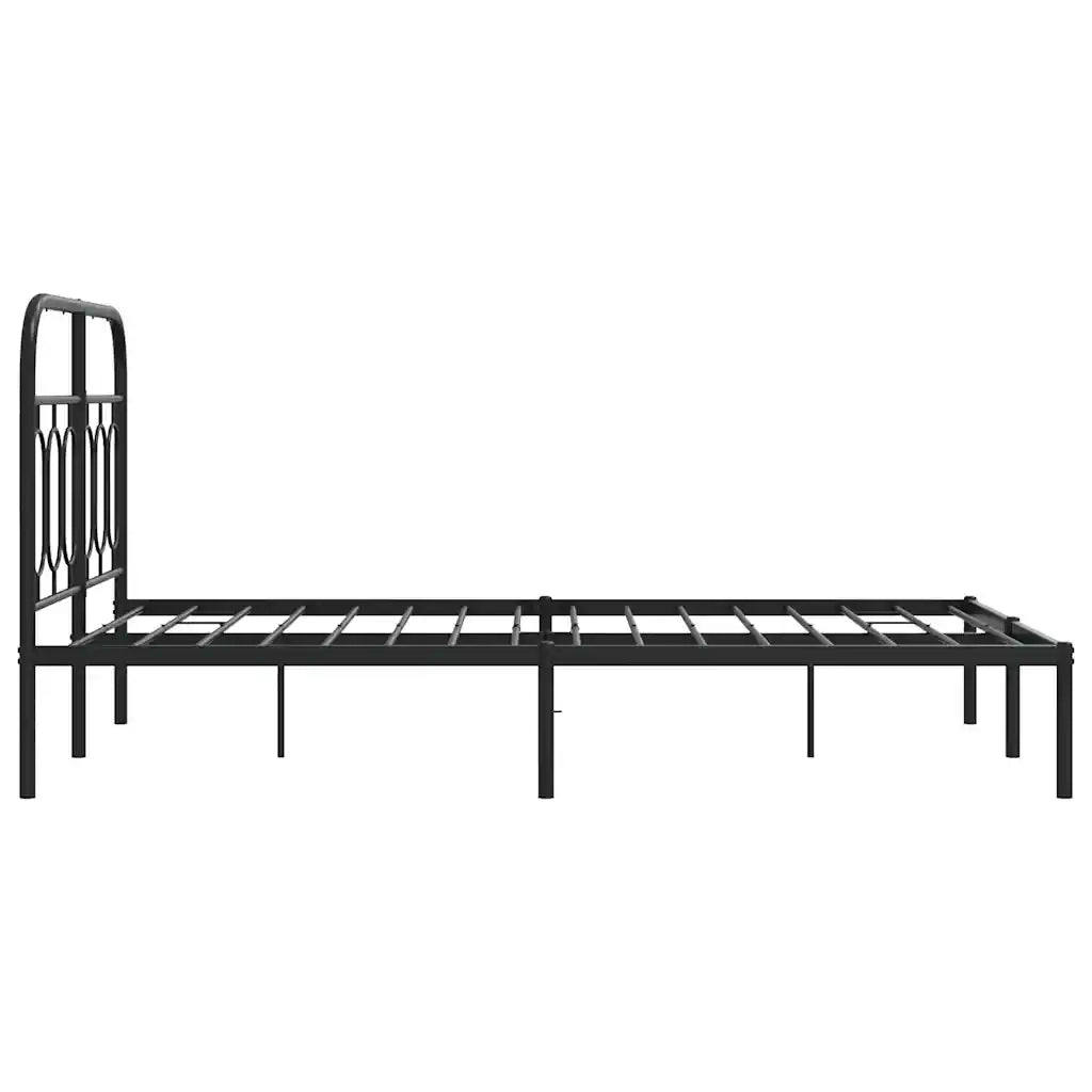 Giroletto con Testiera-Struttura Letto con testiera in Metallo Nero 120x200 cm 543298
