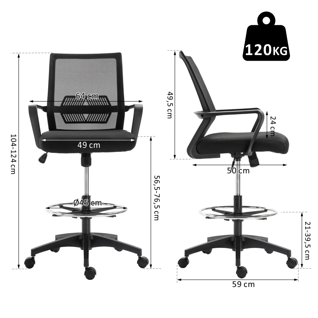 Sedia da ufficio ergonomica ¨C Xylo ¨C Seduta alta regolabile mesh traspirante nero