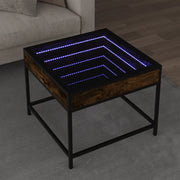 vidaXL Tavolino da Salotto con LED Infinity Rovere Fumo 50x50x41 cm