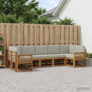 Set di divani da esterno 7 pz Naturale e Grigio Chiaro 3385517