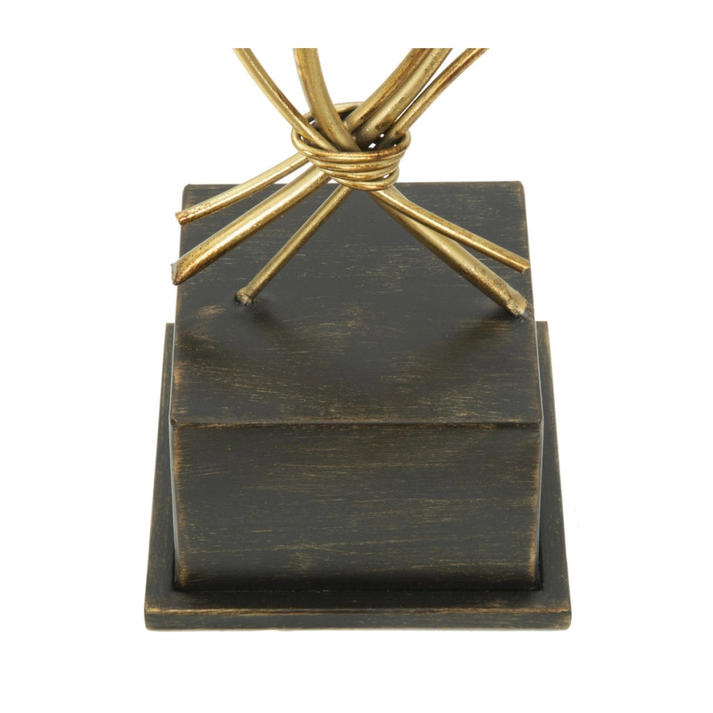Portacandela Foglia 60, Oro, Metallo, 29x12,5x44 cm