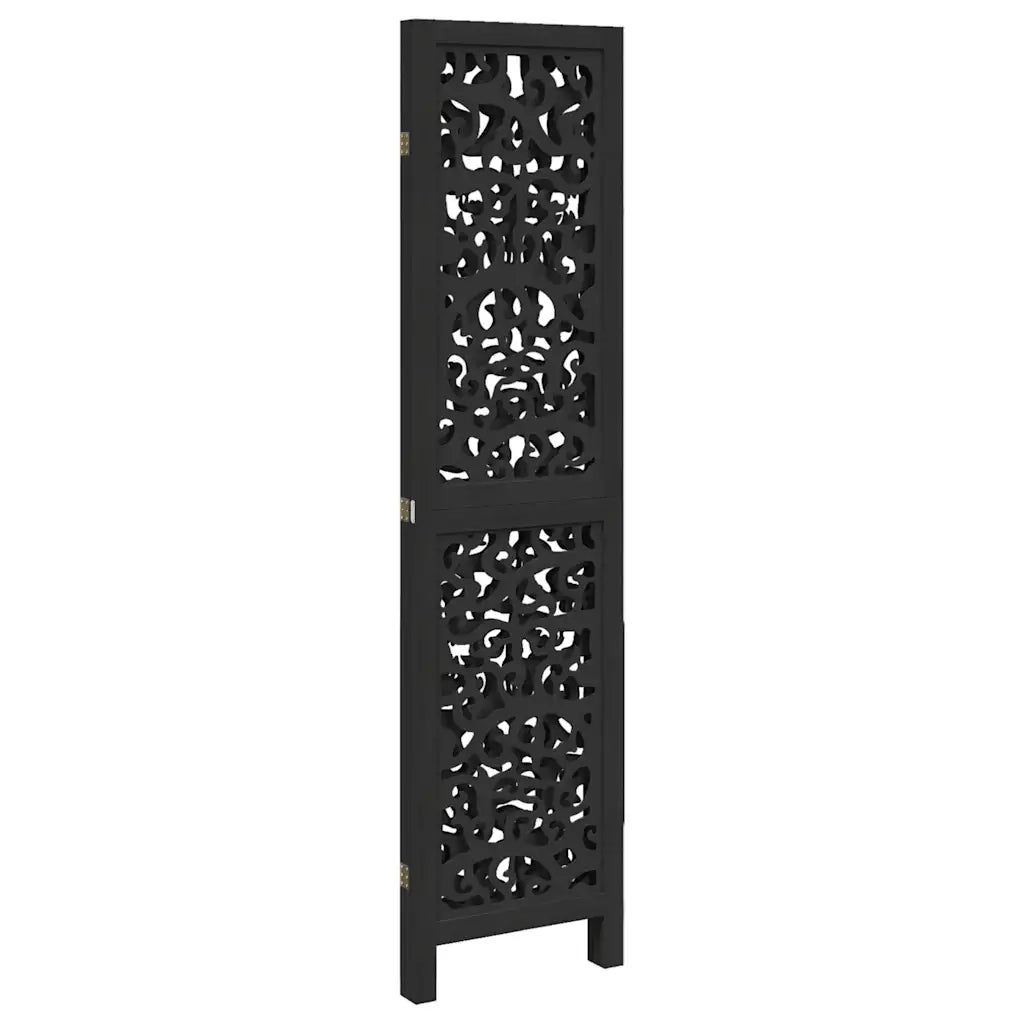 Divisorio Ambienti | Divider per stanze | Paravento 3 Pannelli Nero Legno Massello di Paulownia