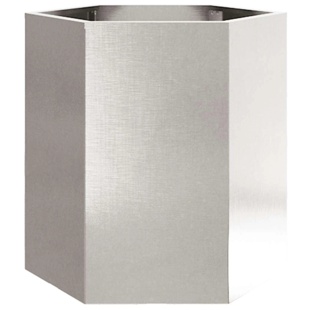 Fioriera esagonale per aiuole rialzate piante fiori terrazza giardino 46 ​​x 40 x 45 cm acciaio inox argento 02_0038647
