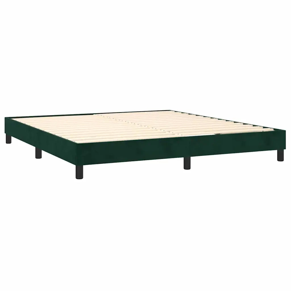 Giroletto a Molle con Materasso Verde Scuro 160x200 cm Velluto 3141494