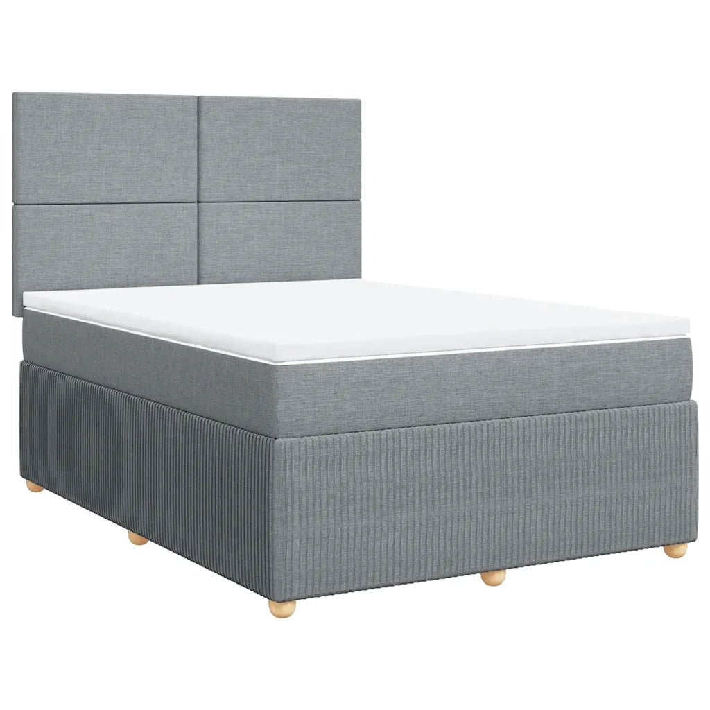 Giroletto a Molle con Materasso Grigio Chiaro 160x200cm Tessuto 3292100