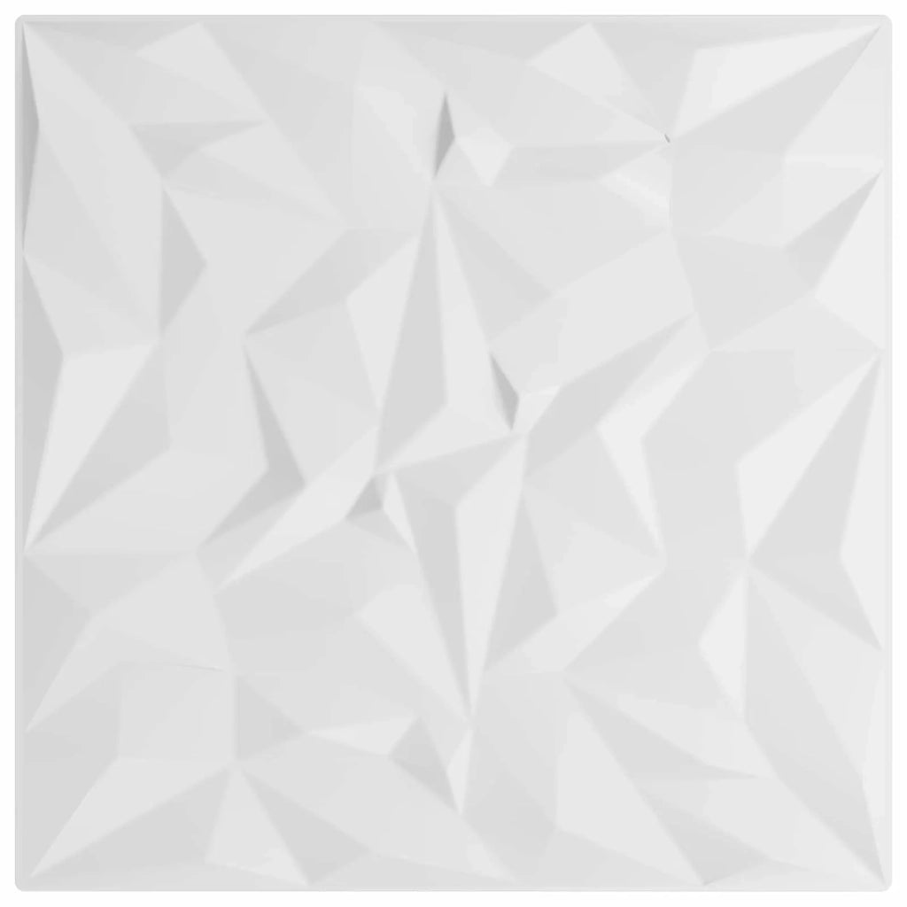 Pannelli da parete 48 pz 50 x 50 cm Bianco Schiuma XPS 42046052