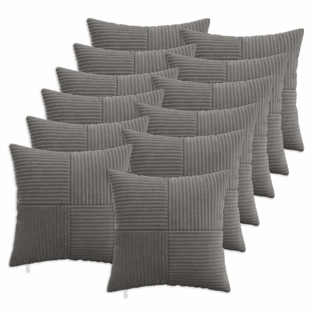 Federa 12 pcs ALMELO Grigio Scuro 50 x 50 cm corduroy 914898