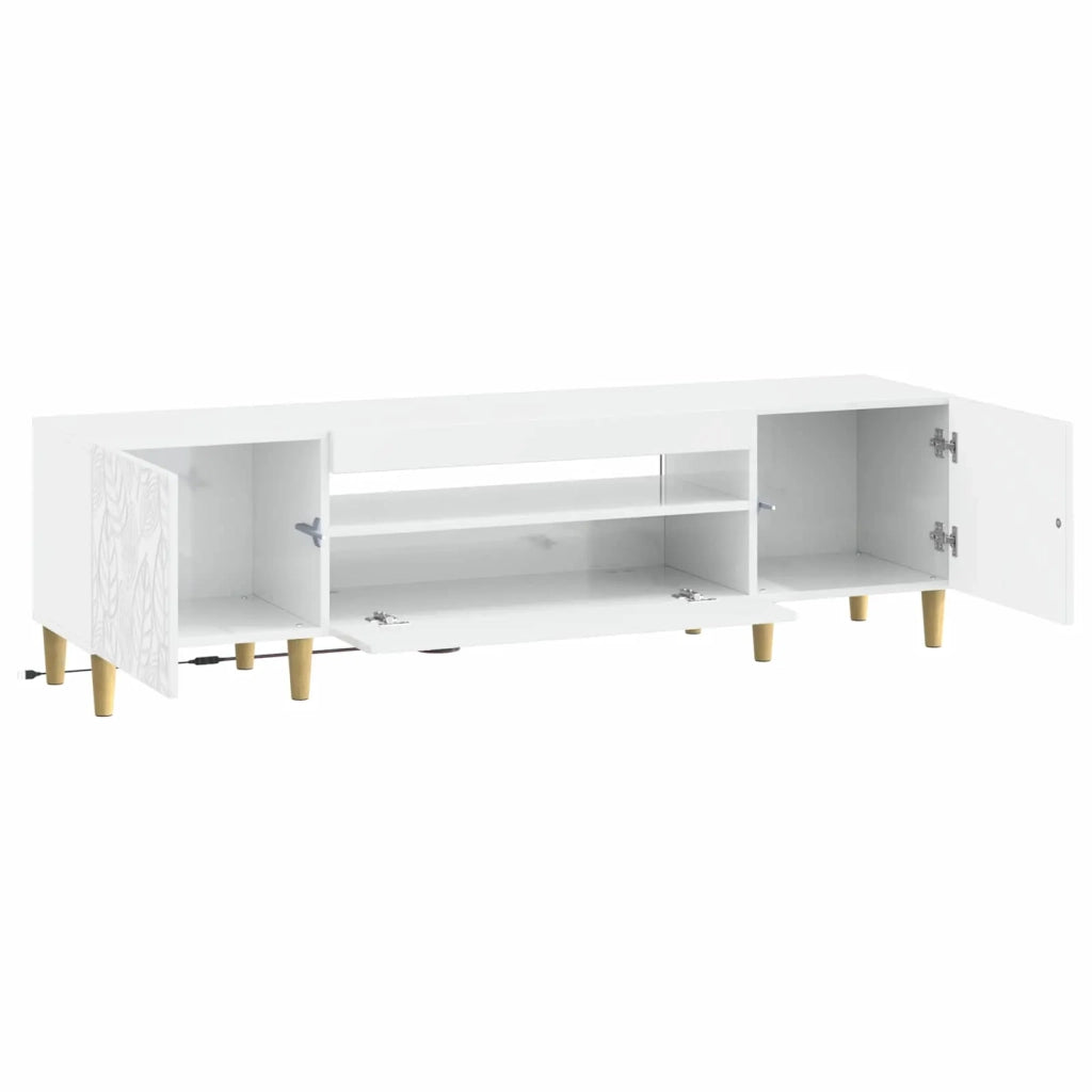 Mobile TV LED Bianco Lucido Legno ingegnerizzato 897129