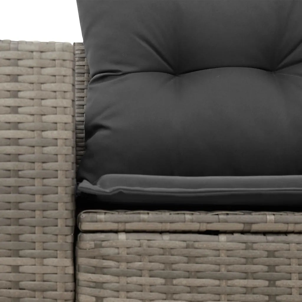 Divano da Giardino con Cuscini 2 Posti Grigio in Polyrattan 366140