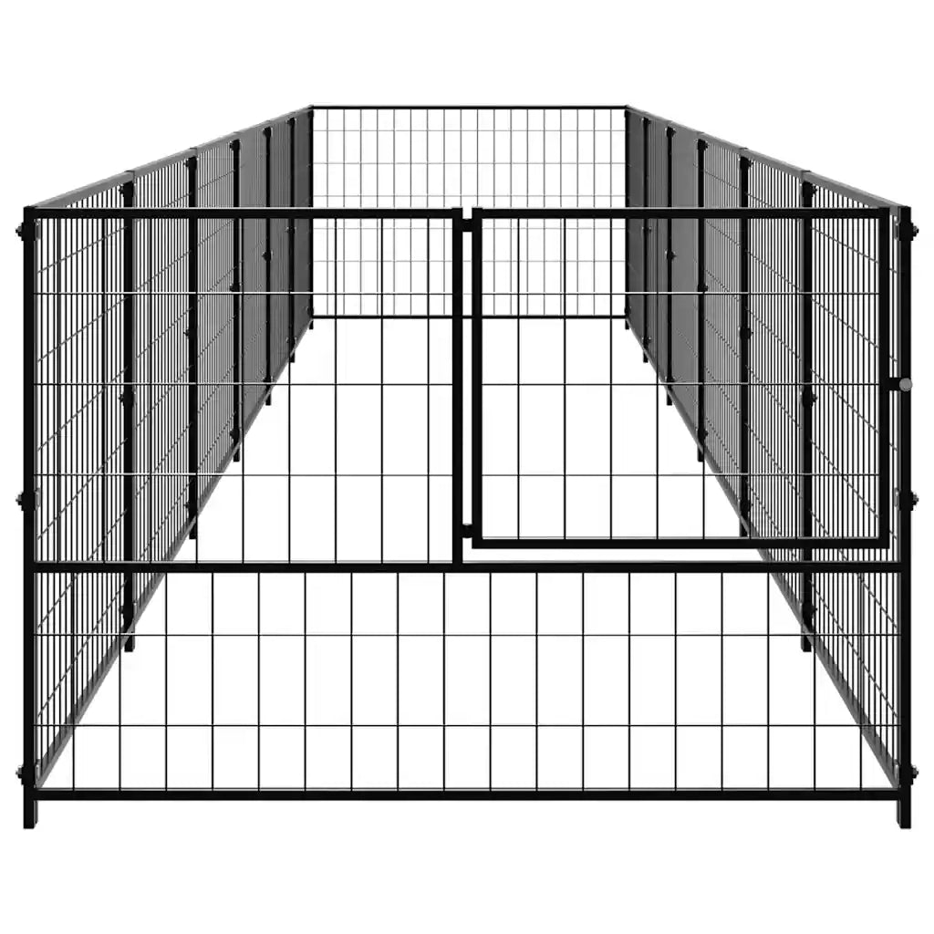 Gabbia per Cani Nera 6 m² in Acciaio 3082096