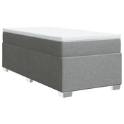 Letto singolo | Letto per adulti | Giroletto a Molle con Materasso Grigio Chiaro 90x200 cm Tessuto