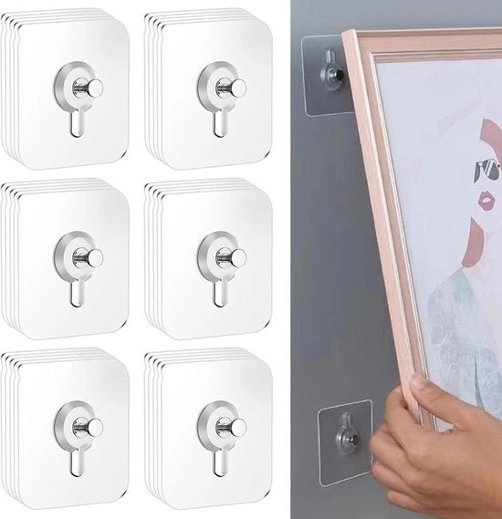 Haken per foto autoadesivi - soluzione di fissaggio facile da utilizzare - 30 pezzi