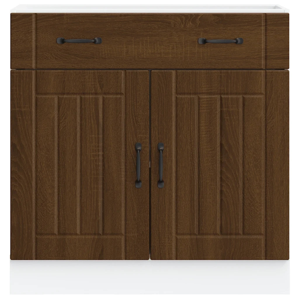 vidaXL Base da Cucina Lucca Rovere Marrone in Legno Multistrato