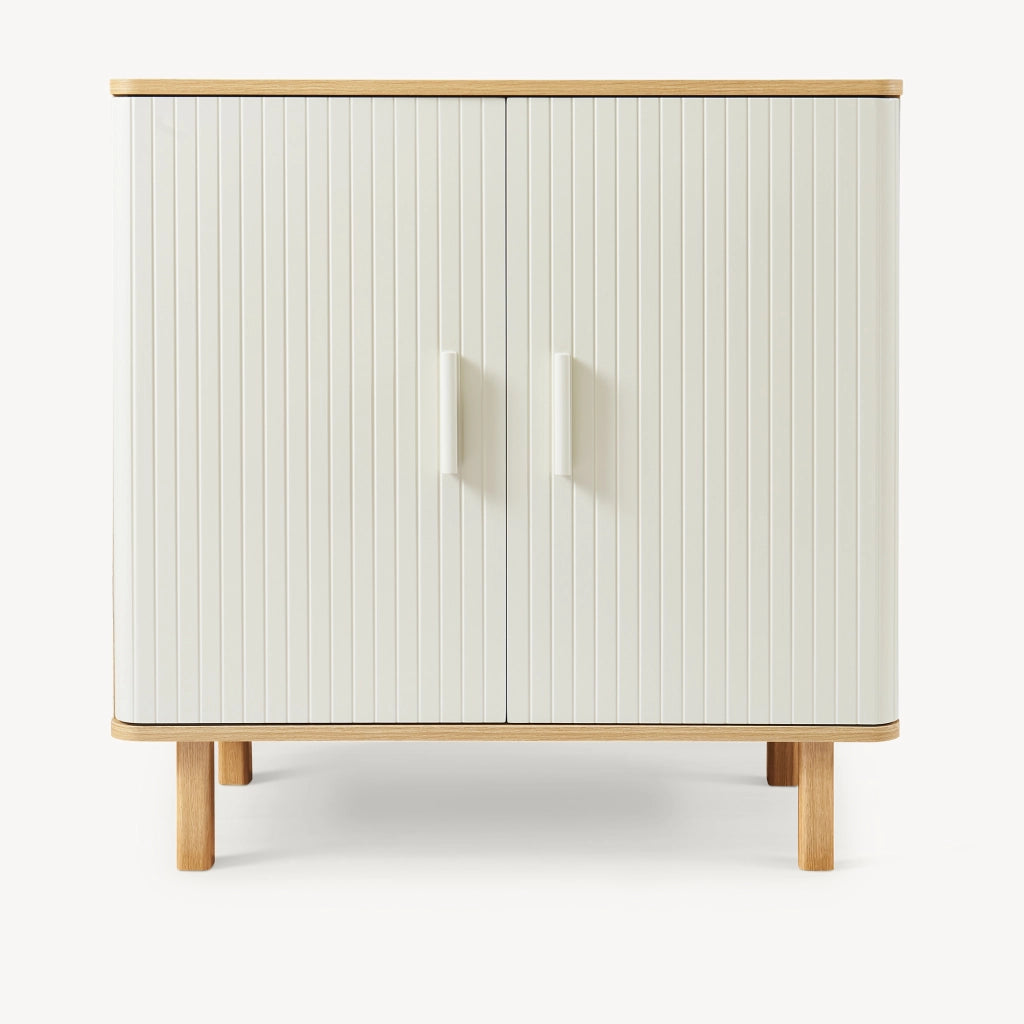 Credenza Ferrersp a 2 Ante Mobile Contenitore 80 x 80 x 40 cm - Effetto Rovere / Avena Oatmeal [en.casa]