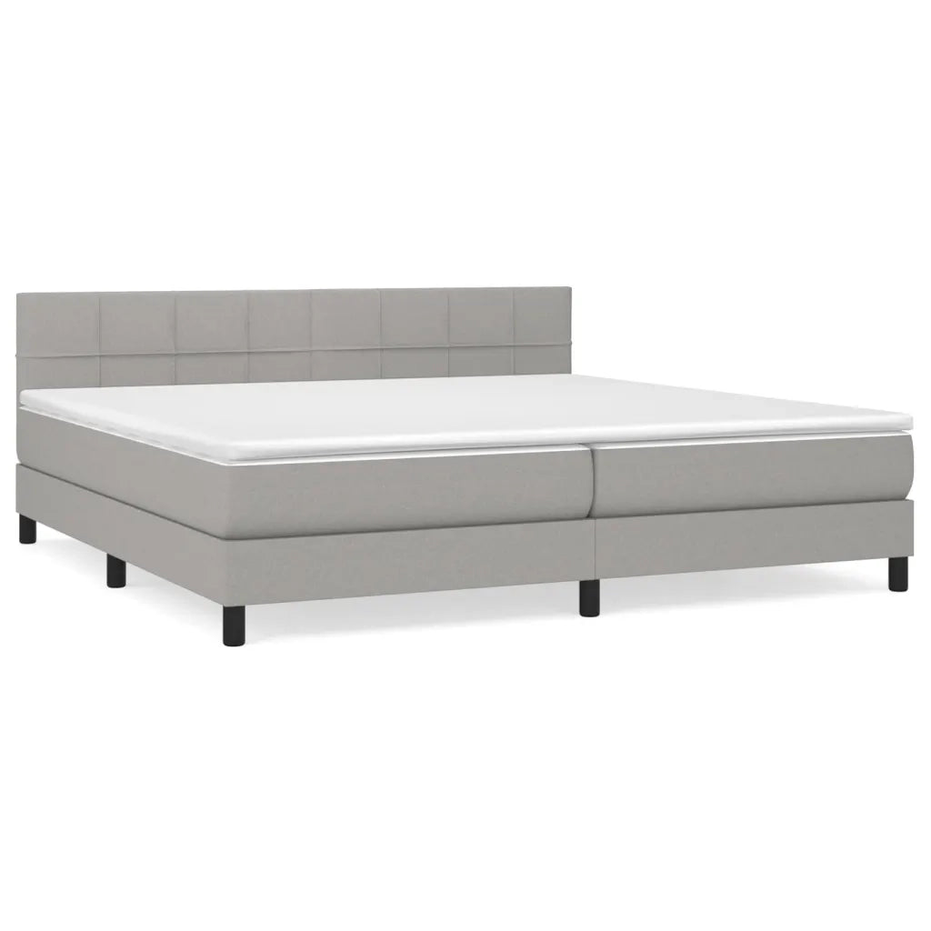 Giroletto a Molle con Materasso Grigio Chiaro 200x200cm Tessuto 3140081