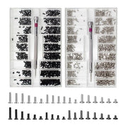 Set di riparazione con viti piccole per occhiali e orologi - Componenti in acciaio inossidabile - Nero e argento - Per orologi, computer e altro