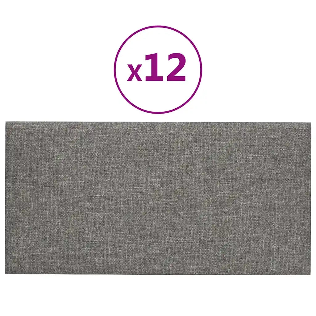 Pannelli Murali 12 pz Grigio Chiaro 60x30 cm in Tessuto 2,16 mÂ² cod mxl 12961