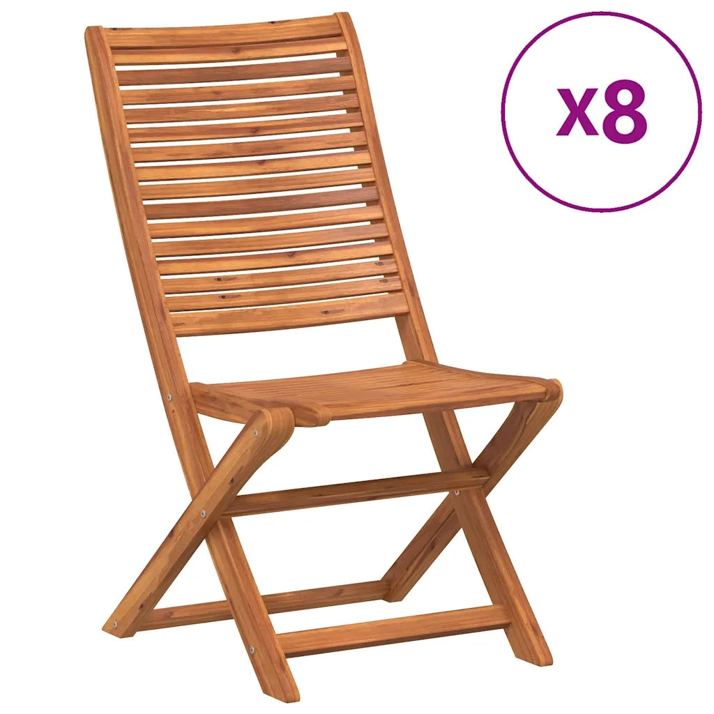 Sedie da Giardino Pieghevoli 8 pz Legno Massello di Acacia 3214473