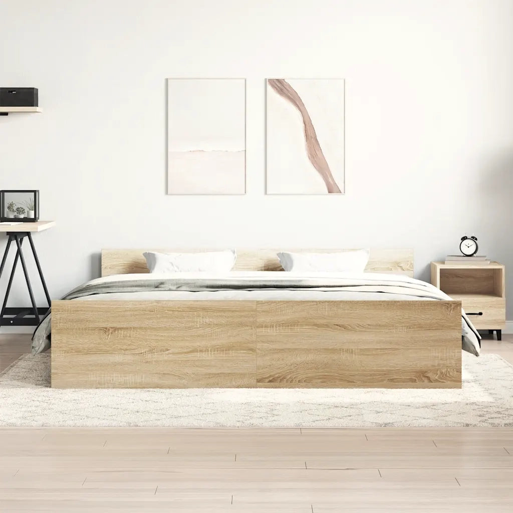 Giroletto con Testiera e Pediera Rovere Sonoma 180x200 cm