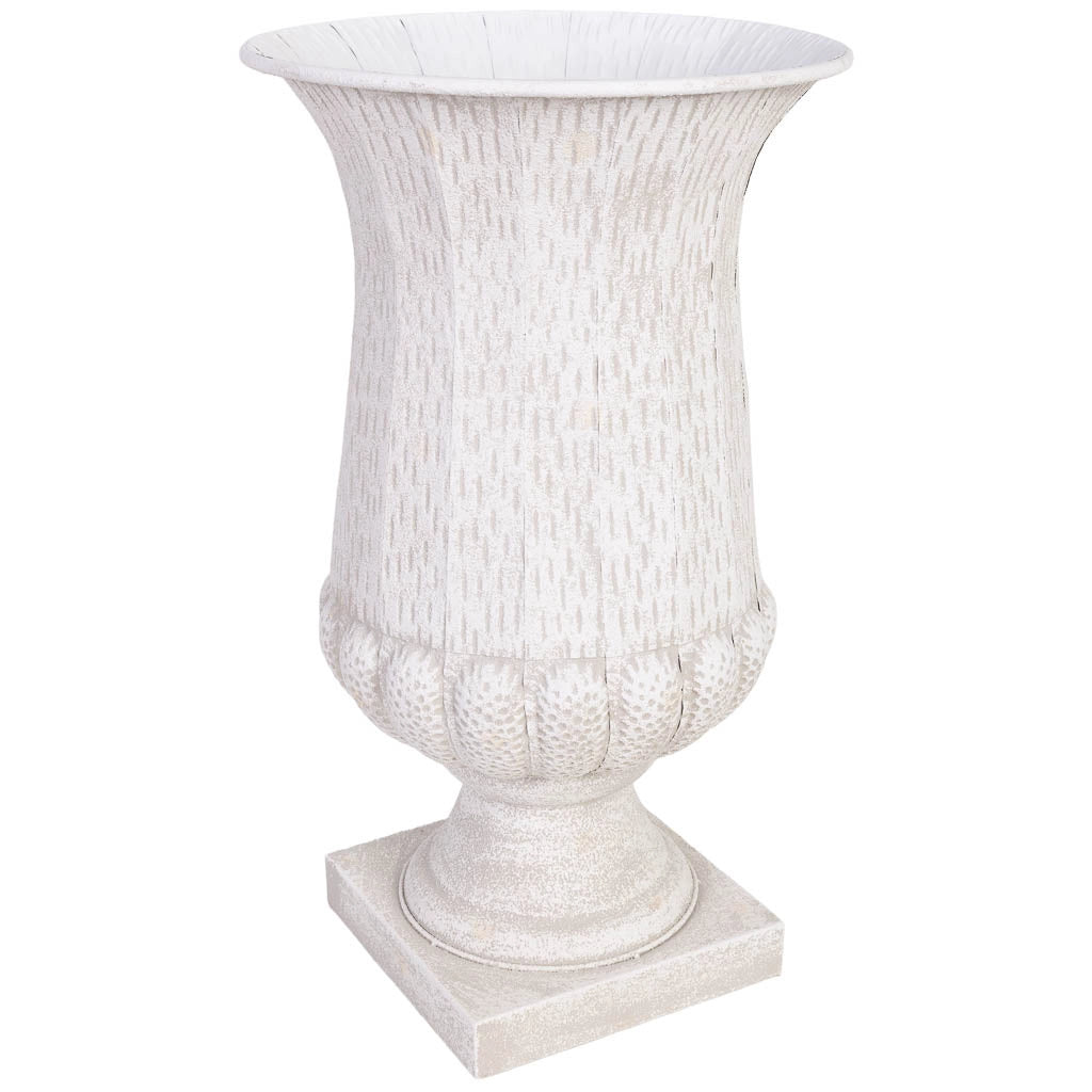Vaso in metallo grigio 43,5x43,5x75h cm