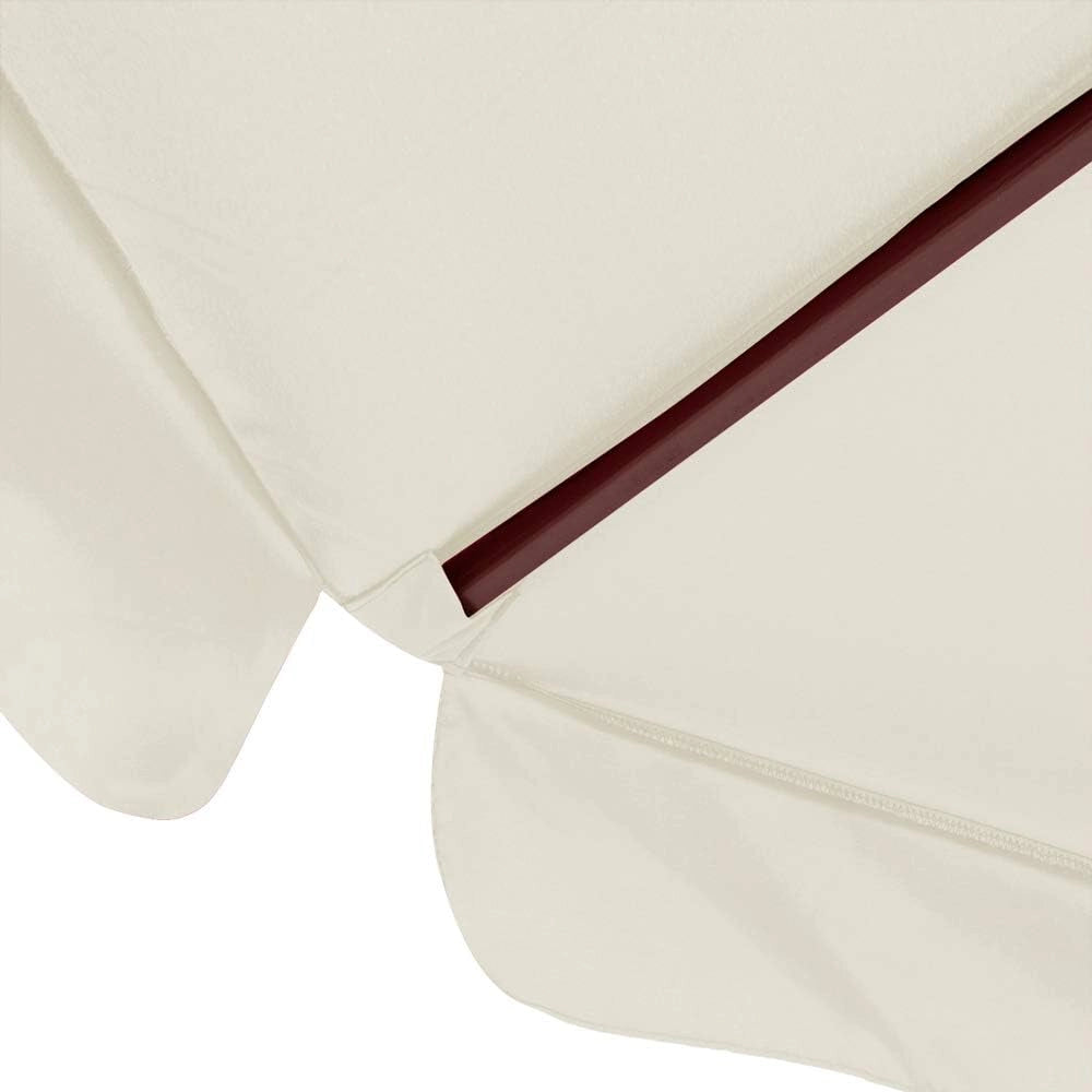 Ombrellone in Legno 330cm UV50+ Idrorepellente Ombrello Rotondo Stabile Antivento da Giardino Balcone