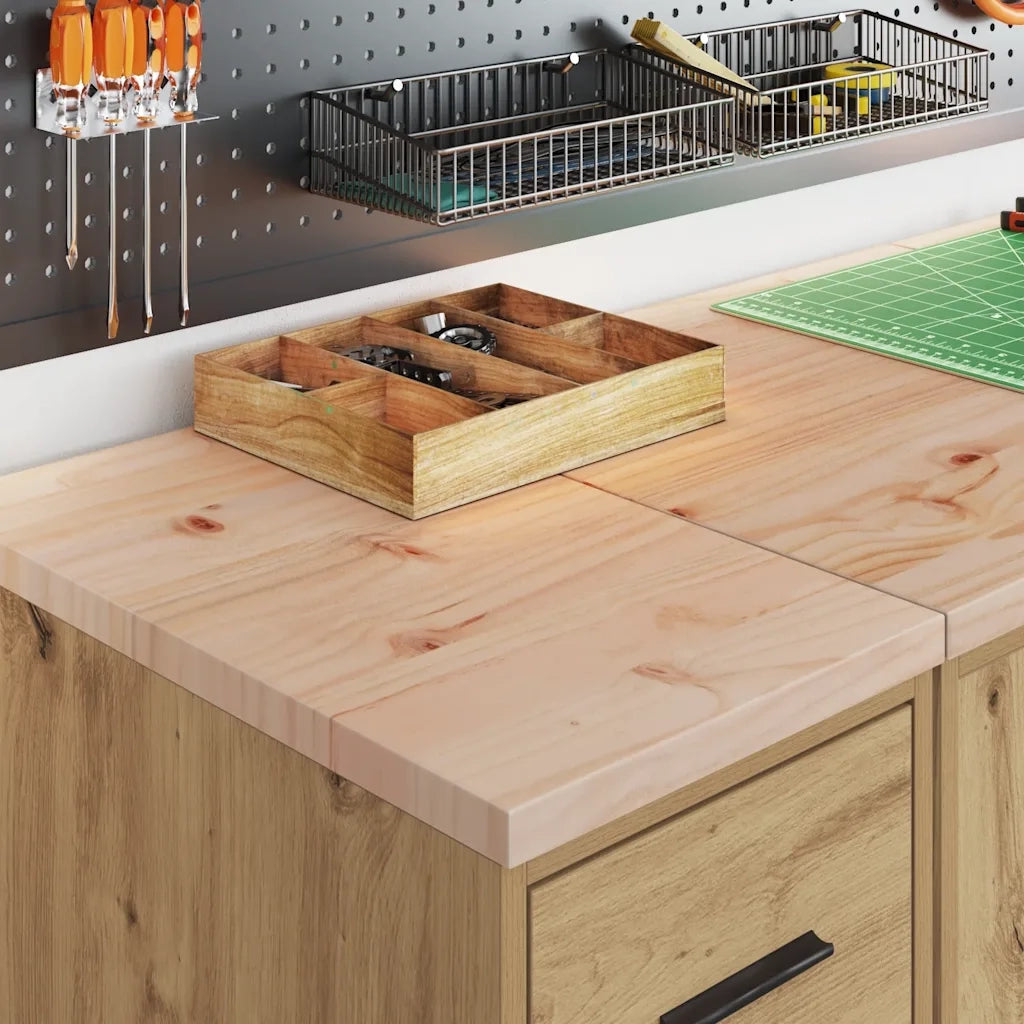 Armadietto per Garage in Rovere Artigianale 30x51x85 cm