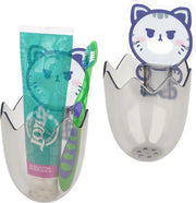 Set di 2 Ospiti per Spazzolino da Dentista per Bagno - Adesivo - Grigio - 2 Spazzolini da Dentista - 2 Ospiti per Spazzolino da Dentista - Manuale Hanger