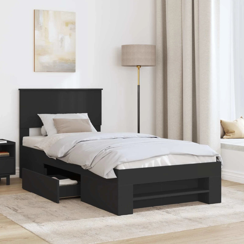 Struttura del letto Nero 90 x 200 cm Legno multistrato 3408796