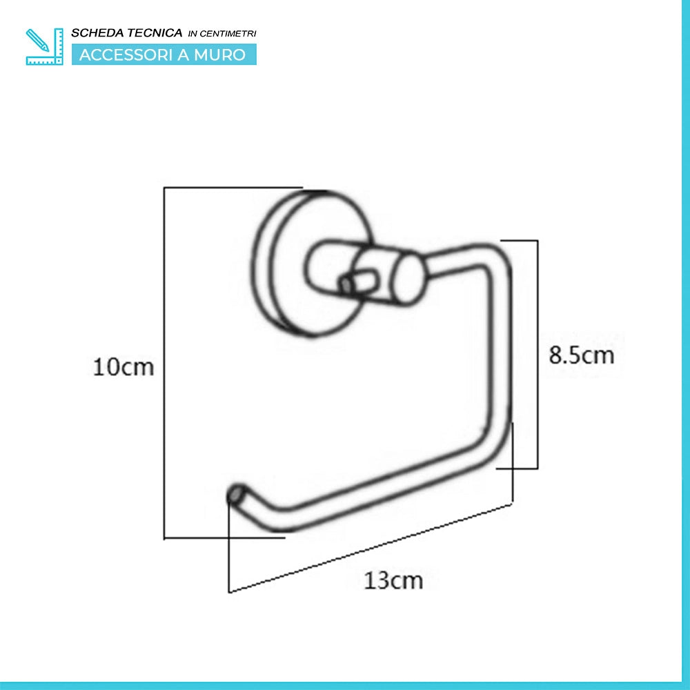 Set accessori a muro 5 pezzi in metallo cromato e ABS viti incluse  Sprint