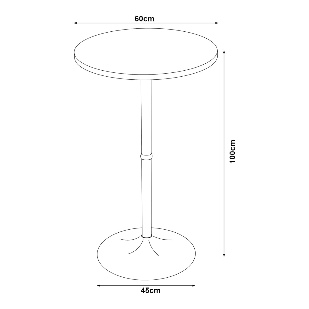 Tavolo alto rotondo 100 x 60 cm acciaio MDF nero 03_0011085
