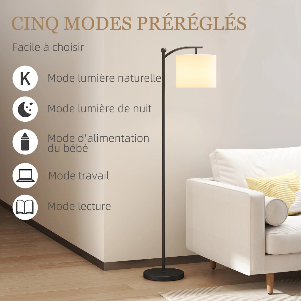 Lampada da terra dimmerabile 2 tonalit¨¤ telecomando timer 60 min ¨C zephmum ¨C 160 cm nero