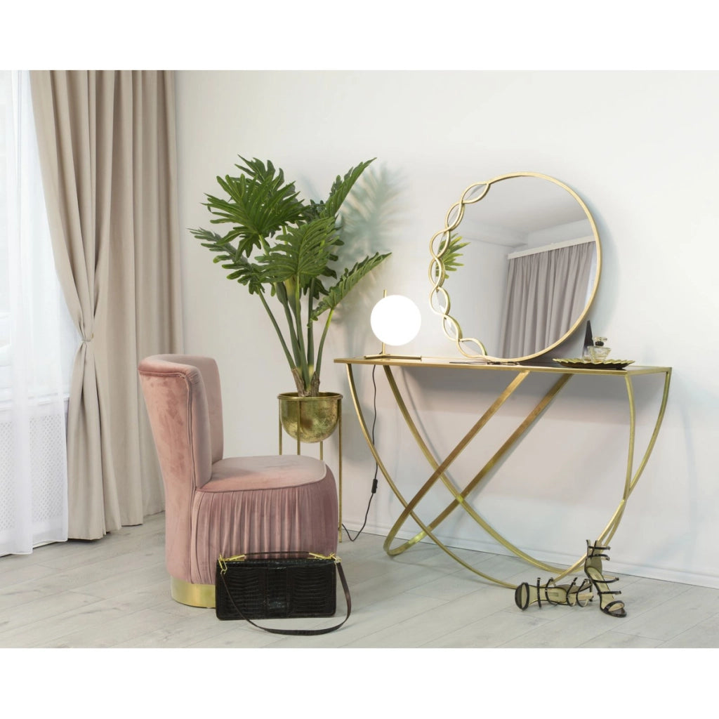 Set di 2 Vasi per Piante VKH402, Oro, Metallo, 27x27x62 cm