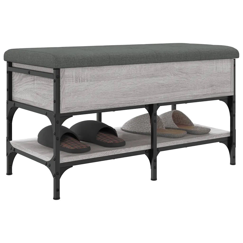 Panca Porta Scarpe-Sgabello-Panca Scarpiera Grigio Sonoma 82x42x45 cm Legno Multistrato