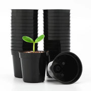 Collezione di pannelli per piante 50 pezzi - Mini vasi in plastica 5,4 cm - Vasi per semi in materiale plastico neri - Vasi rotondi per piante - Adatti per semi/piantine - Idonei per ortaggi/erbe - Vaso per semina