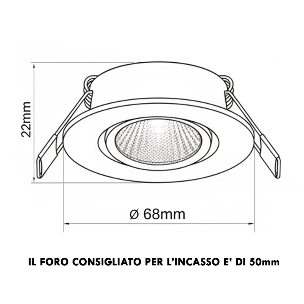 Faretto incasso SLIM impermeabile IP65 LED SPOT 4W RGB 24V orientabile basso profilo luce colorata discoteca bar barca camper