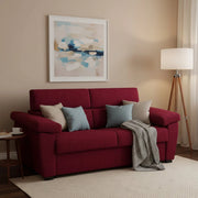 Trino, Divano Letto 3 Posti Sfoderabile Made in Italy, 225x95 cm Rosso