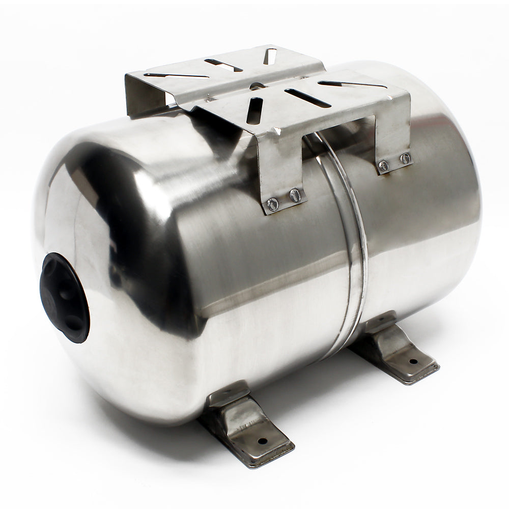 Vaso di espansione 24 l orizzontale acciaio inox per impianti idrici, sistemi autoclave, membrana EPDM