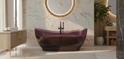 Vasca da bagno freestanding da design 170x78cm centro stanza resina acrilica trasparente B-Tech DAFNE Bordeaux