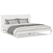 Letto matrimoniale | Letto per adulti | Giroletto Extra Lungo senza Materasso Bianco 180x210cm Massello